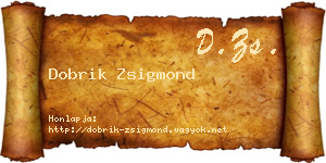 Dobrik Zsigmond névjegykártya